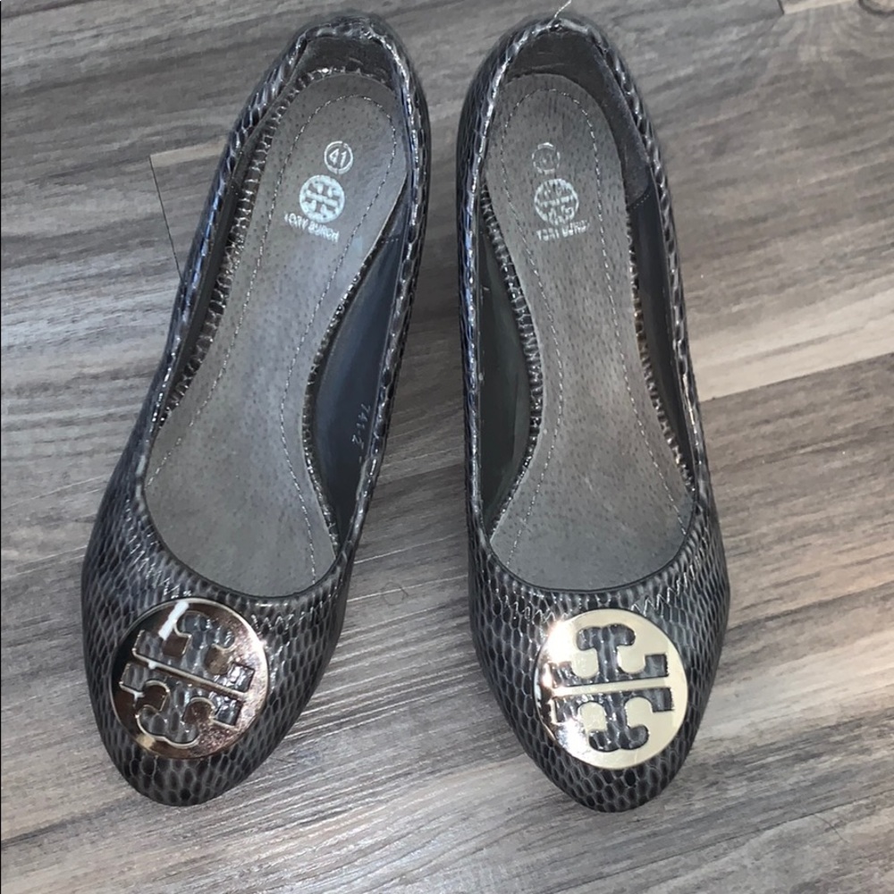 Gray Tory Burch wedges